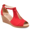 Journee Collection Womens Kedzie Wedge Sandal - Red