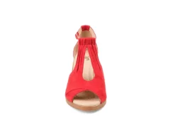 Journee Collection Womens Kedzie Wedge Sandal - Red -Theydude Store US 01 102268 02