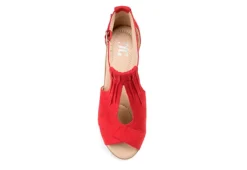 Journee Collection Womens Kedzie Wedge Sandal - Red -Theydude Store US 01 102268 05