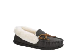 Minnetonka Womens Jessica Trapper Slipper - Dark Grey