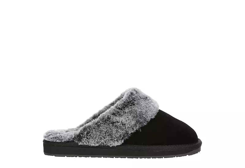 Minnetonka Womens Twyla Scuff Slipper - Black 2 Minnetonka Womens Twyla Scuff Slipper - Black - Image 2