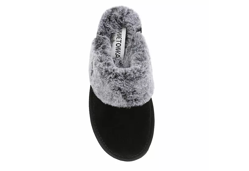 Minnetonka Womens Twyla Scuff Slipper - Black 6 Minnetonka Womens Twyla Scuff Slipper - Black - Image 6