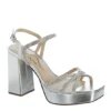 N By Nina Womens Sevyn Platform Sandal - Silver