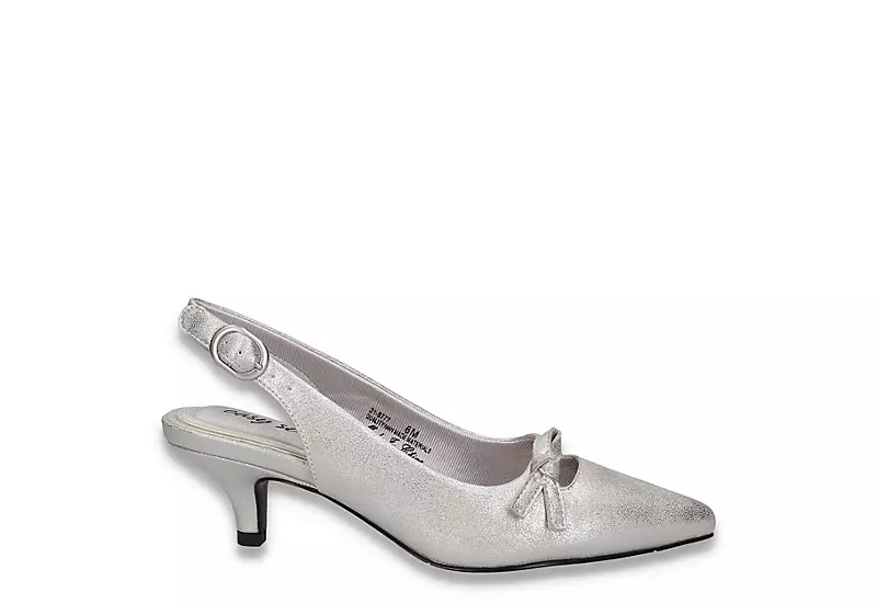 Easy Street Womens Emerin Slingback Pump - Silver 2 Easy Street Womens Emerin Slingback Pump - Silver - Image 2