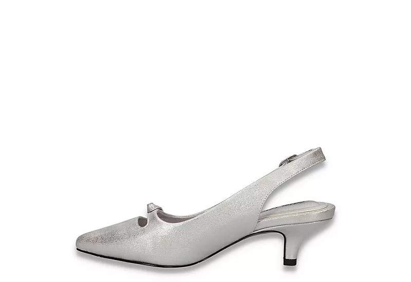 Easy Street Womens Emerin Slingback Pump - Silver 4 Easy Street Womens Emerin Slingback Pump - Silver - Image 4