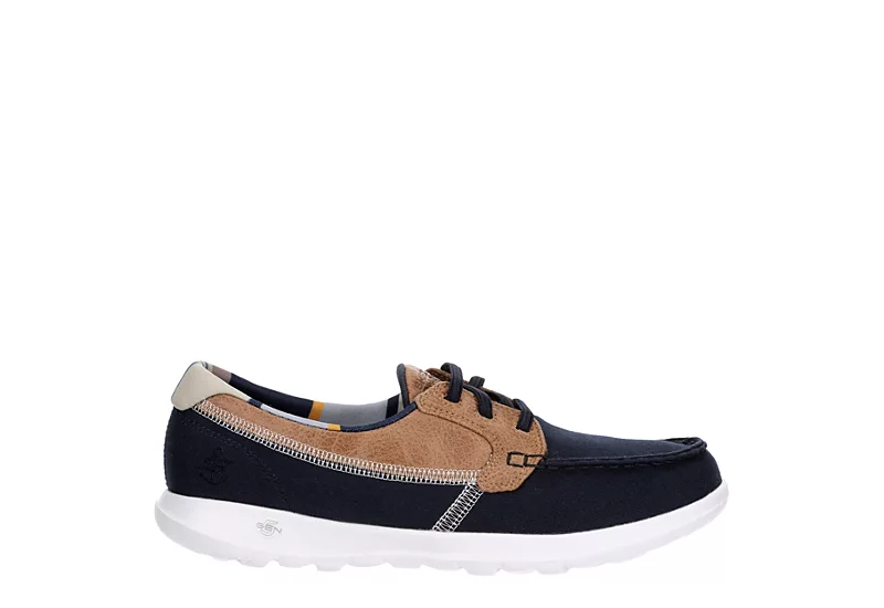 Skechers Womens Go Walk Lite Playa Vista Boat Shoe - Navy 2 Skechers Womens Go Walk Lite Playa Vista Boat Shoe - Navy - Image 2