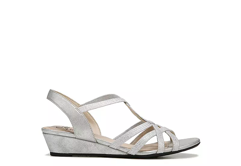 Lifestride Womens Yaya Wedge Sandal - Silver 2 Lifestride Womens Yaya Wedge Sandal - Silver - Image 2