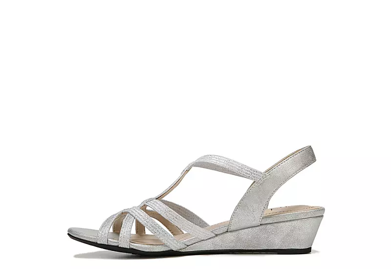Lifestride Womens Yaya Wedge Sandal - Silver 4 Lifestride Womens Yaya Wedge Sandal - Silver - Image 4