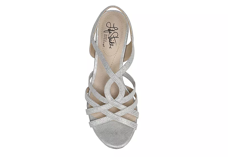 Lifestride Womens Yaya Wedge Sandal - Silver 6 Lifestride Womens Yaya Wedge Sandal - Silver - Image 6