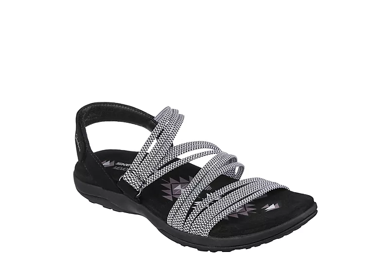 Skechers Womens Reggae Slim - Sweet Route Womens Sandal - Black 1 Skechers Womens Reggae Slim - Sweet Route Womens Sandal - Black
