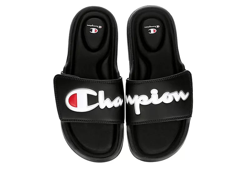 Champion Womens Foundation Split Script Slide Sandal - Black 4 Champion Womens Foundation Split Script Slide Sandal - Black - Image 4