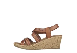 Skechers Womens Beverlee-delicate Glow Wedge Sandal - Cognac 9 Skechers Womens Beverlee-delicate Glow Wedge Sandal - Cognac -Theydude Store US 01 202852 02