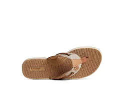 Sperry Womens Seafish Chambray Stripes Flip Flop Sandal - Tan -Theydude Store US 01 203195 04