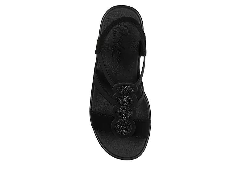 Skechers Womens Rumble On - Camp Glam Wedge Sandal - Black 4 Skechers Womens Rumble On - Camp Glam Wedge Sandal - Black - Image 4