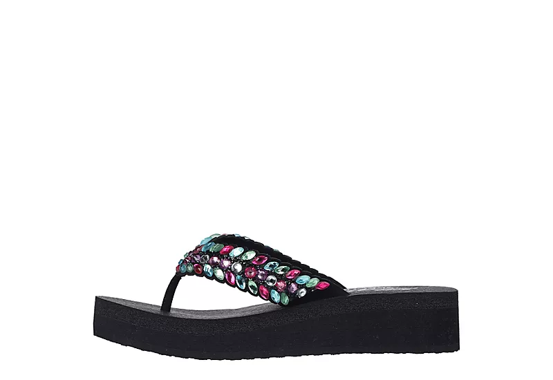 Skechers Womens Lovely Oasis Flip Flop Sandal - Black 3 Skechers Womens Lovely Oasis Flip Flop Sandal - Black - Image 3