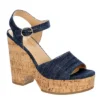 Michael By Michael Shannon Womens Maria Wedge Sandal - Denim