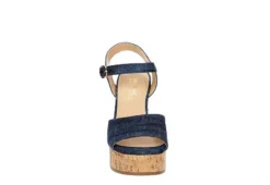 Michael By Michael Shannon Womens Maria Wedge Sandal - Denim -Theydude Store US 01 203328 02