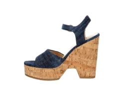 Michael By Michael Shannon Womens Maria Wedge Sandal - Denim -Theydude Store US 01 203328 03