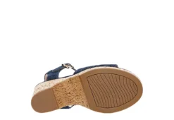 Michael By Michael Shannon Womens Maria Wedge Sandal - Denim -Theydude Store US 01 203328 06