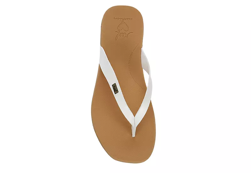Reef Womens Stella Court Flip Flop Sandal - White 6 Reef Womens Stella Court Flip Flop Sandal - White - Image 6