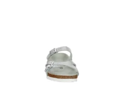 Birkenstock Womens Franca Vegan Footbed Sandal - Silver 9 Birkenstock Womens Franca Vegan Footbed Sandal - Silver -Theydude Store US 01 203366 02