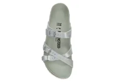 Birkenstock Womens Franca Vegan Footbed Sandal - Silver 12 Birkenstock Womens Franca Vegan Footbed Sandal - Silver -Theydude Store US 01 203366 05