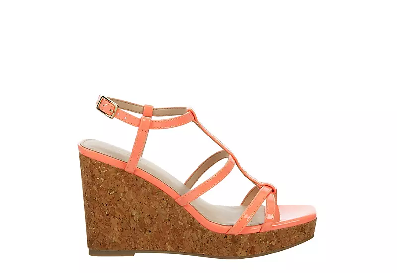 Michael By Michael Shannon Womens Natalia Wedge Sandal - Coral 2 Michael By Michael Shannon Womens Natalia Wedge Sandal - Coral - Image 2