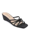 Journee Collection Womens Blayke Wedge Slip On Sandal - Black