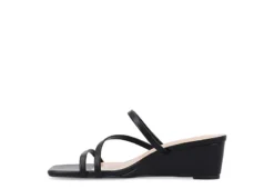 Journee Collection Womens Takarah Wedge Slip On Sandal - Black -Theydude Store US 01 203888 03