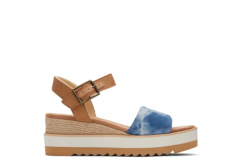 Toms Womens Diana Wedge Sandal - Denim 2 Toms Womens Diana Wedge Sandal - Denim - Image 2