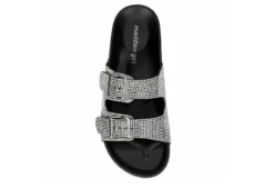 Madden Girl Womens Teddy Footbed Slide Sandal - Black -Theydude Store US 01 250030 05