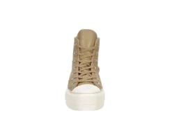 Converse Womens Chuck Taylor All Star High Top Platform Sneaker - Khaki -Theydude Store US 01 401482 02